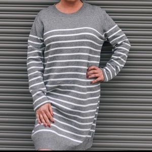 Grey & White Sweater Dress